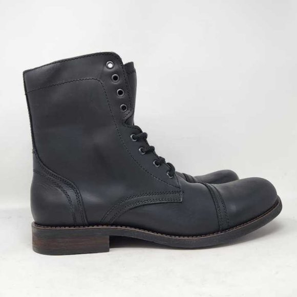 New Men's 13 Steve Madden Troopah-c distressed combat boots in black - Picture 4 of 11